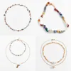 Miwens 2021 Za Unique Stone Beads Choker Necklaces For Women Handmade Beaded Wooden Pendant Neckalce Boho Daisy Collar Jewelry