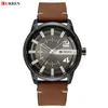 Marque de luxe CURREN Hommes Mode Sport Montre Hommes Quartz Analogique Date Horloge Homme En Cuir Montres Étanches Relogio Masculino 210517