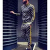 Men's Tracksuits 2Pieces Set Men Fashion Classic Print Jackets And Pants Silm Zipper Pullover Sportswear Gentlemen Plaid Mens259U