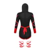 Ninja Cosplay Anime Halloween Traje para Mulheres Adulto Sexy Terno Superhero Jumpsuits Lady Fitness Dress Y0913