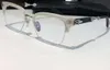 Titanium Brillen Zilver Zwart Half Frame Pull Clear Lens Mannen Mode Zonnebril Frames met doos