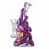 Unique Hookahs Octopus Verre Bongs Yeux Dents Style Conduites D'eau Halloween Pommeau De Douche Perc Percolateur Huile Dab Rigs En Stock Prêt À Expédier