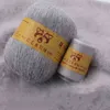 1 шт. 50 + 20 г / установить ручной вязать длинные плюшевые норки кашемировая пряжа высокое качество крючком нить для кардигана свитер шляпа для женщины Y211129