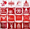 Christmas Pillow Case Reindeer Snowflake Decorations Xmas Cushion Cases 18x18 Inch Pillowcase for Farmhouse Home