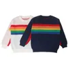 Enfants filles arc-en-ciel chandails bébé vêtements mode garçons et vêtements à tricoter enfants Cardigan hauts vêtements d'extérieur 210429