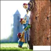 Decoraciones de jardín Patio, Césped Inicio Resina Escalada Gnome Sctture Dwarf Estatua Paisaje Elf Figurine para regalo Aseo Yarda Aessory Decorat
