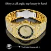 Luxo totalmente impermeável relógios de quartzo relógios de quartzo 2020 cinta de aço ouro pulseira relógio de relógio de relógio de gelo para homens Montre