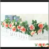 Декоративные цветы венки реалистичные элегантные вечеринки свадебные украшения EL аксессуары сад моделирования искусственной цветовой лозы 16 роза H RMI0X