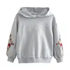 Baby Hooded Sweatshirt Spring New Kid's Clothes Children's Long Sleeve Flower Embroidered Tops For Girls 2 6 8 10 12 Years 210414