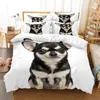 Set di biancheria da letto Bel set copripiumino per cani Stampa digitale 3D Biancheria da letto Fashion Design Comforter