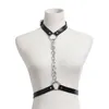 Punk PU Body Jewelry per le donne Hip Hop Choker Chain One Piece Harness Gothic Sexy Waist Jewelry Belly Belt