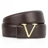 Classic casual men and women belt European and American fashion brand luxury letter smooth buckle width 3.8cm