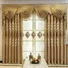 Europese Jacquard Chenille Shade Curtains voor Woon Dining Room Slaapkamer Villa Raam Gordijn Luxe Deur Gordijn Borduurwerk 210712