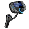 Bluetooth FM Transmissor Kit de Carro BT70 Adaptador de Rádio Sem Fio Hands-Free com grande Visor QC3.0 Carregador Smart 2.4A Dual USB Portas AUX Entrada / Saída MP3 Player