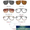 SO&EI Fashion Square Double Bridges Sunglasses Women Clear Anti-Blu-Ray Lens Eyewear Men Glasses Frame Tea Gradient Shades UV400 Factory price expert design Quality