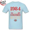 High Quality Birthday T Shirts Oversized Faddish Vintage Letter Tshirt Men 1984 Was Not Supposed To Be An Instruction Manual 210707