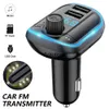 Transmetteur FM pour voiture Bluetooth 5.0 Adaptateur audio radio 6 RVB Coloré Light Lecteur MP3 Support Appels mains libres