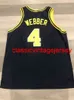 Chris Webber Michigan Wolverines 5 NCAA Basketball Jersey Broderie Personnalisé N'importe Quel Nom Numéro XS-5XL 6XL
