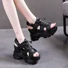 Hoge hakken sandalen vrouwelijke sport dikke bodem zomer 2021 dames mesh ademend schoenen wig open teen platform schoenen