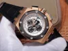 Reloj de lujo JF 3126 Movimiento cronógrafo Relojes para hombre Correa de reloj de cuero mecánico automático Bucles de cerámica 42 mm de diámetro Wristwat2304