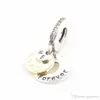 Autentici braccialetti di perline in argento 925 You Me Forever con ciondoli di perline di cristallo Charms Adatto a bracciali gioielli stile Pandora europeo Murano