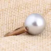 Wedding Rings Rose Gold Color Engagement For Women Jewelry Black Pearl Ring Stainless Steel