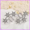 Women Fashion Diamonds Earrings Designers Jewelry Womens Earring Star High Quality Silver Ear Studs Designer Accessories D222221F