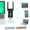 1200M USB Wifi Adapter 2.4G+5.8G Dual Band USB3.0 Network Card Wifi Dongle With Antenna For Desktop Computer Laptop