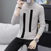 Vinter Tjock Varm Cashmere Sweater Men Turtleneck Oregelbundna Stripe Sweaters Slim Fit Pullover Män Klassisk Ull Stickkläder Dra Y0907