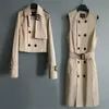 Hommes Trench manteaux petit manteau Long gilet deux pièces coupe-vent 2021 printemps automne belle veste grande taille 6XL hommes