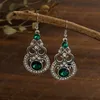 Pendientes colgantes de gota de agua de estilo chino para mujer, pendientes bohemios étnicos Vintage de cristal verde para mujer, regalos de aniversario de boda 2021