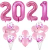 Articles de fête décoratifs mariage/anniversaire ballons colorés 2021 ballon numérique 40 pouces grande taille 22 pièces comme scène de décor ballon en film d'aluminium, ensembles UPS ou DHL