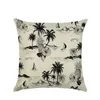 Housse de coussin tropicale, noire et blanche, décorative, taie d'oreiller, Textile de maison pour coussin de canapé/oreiller décoratif