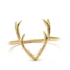 Womens Mode Simple Antler Shape Verstelbare Maat Ring Sieraden Leuke Dierdecoratie Kerstcadeau Dames Accessoires Goud / Zilver