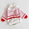 Vestiti per bebè primaverili Pagliaccetto stampato a pois per bambina Pagliaccetti in maglia per ragazza a maniche lunghe autunno 210429
