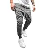 Erkek Pantolon Moda Erkekler Harem Katı Renk İpli Asimetrik Çift Katmanlı Uzun Koşu Jogger Baggy 2022 Giysiler için