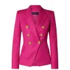 Women Blazer Coat 2020 Big Brand Notched Neck Double Breasted Slim Blazers Suit Office Lady Fashion Casual BusinSuit X0721