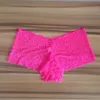 6 sztuk Paczka Ladies Koronki Majtki Seksowna Bielizna Kobiety BoyShort Bielizna Patrz przez Culotte Femme Intimates Solid Color XXL 210730