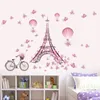 Romantique Tour Eiffel Love Couple Couple Couple Stickers Stickers Salon Salon Décoration Vélo Fleur Chaud Air Ballon Mariage Décoration de mariage 210420