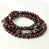 Colar de Mala ou Pulseira 6mm Garnet Yoga Presente Buddha Garnet Wrap Wrap Pulseiras