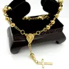 Bracciale per rosario in acciaio inox Top Quality Women Bead con croce Gesù ciondolo religioso religioso collegamento cattolico, catena