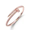 50%off Cuff Bracelet Women 18k Gold Plated Love Bangle Full Diamond Bracelets Jewelry For Gift 16.5cm without box