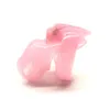 Pink HT V4 Super Small Male Chastity Cage with 4 Penis Ring Plastic Cock Cage Penis Bondage Fetish Chastity Belt Adult Sex Toy S0825