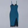 Бесплатные женские Летние кружевные атласные платье сексуальные спагетти ремешок без рукавов сплит клуб ночной вечеринка Vestidos 210524