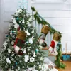 Meia de Natal com gnomo sueco de pelúcia 3D fofo para chaminé pendurado decorações de xmas festa decoração 17 "xbjk2108