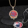 Latest Hip Hop Iced Out Round Water Drop Custom Po Frame Pendant Necklace Micro Inlaid Zircon Personality Creative DIY Jewelry1155297