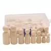 50pcs set Wooden Dolls Party Games Unfinished People Christmas Nesting Peg Unpainted Blank Set DIY Crafts Toys with Box243S4282508