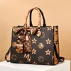 Hele dames lederen schoudertassen hong kong elegante grote capaciteit print tas tas street trend polka dot joker handtas ret302h