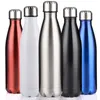50pcs 304 Stainless Steel 350ml / 500ml Vacuum Cup Water Bottle Coke Mug Insulation Thermoses Fashion Movement Veined Bottles