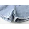 [DEAT] Summer Fashion Short Pants High Waist Hollow Out Solid Color Personality Women Denim Shorts 13C939 210527